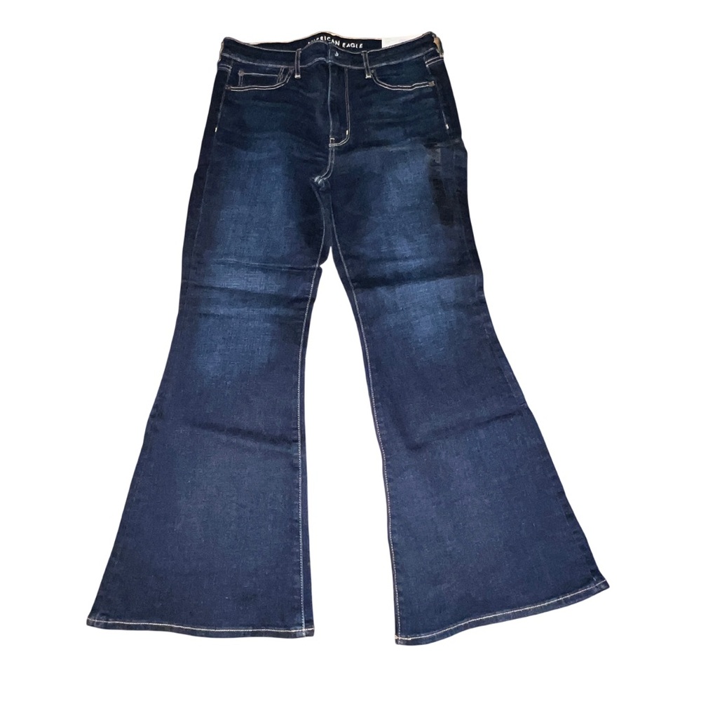 American Eagle Dark Blue Hi-rise Flare Jeans